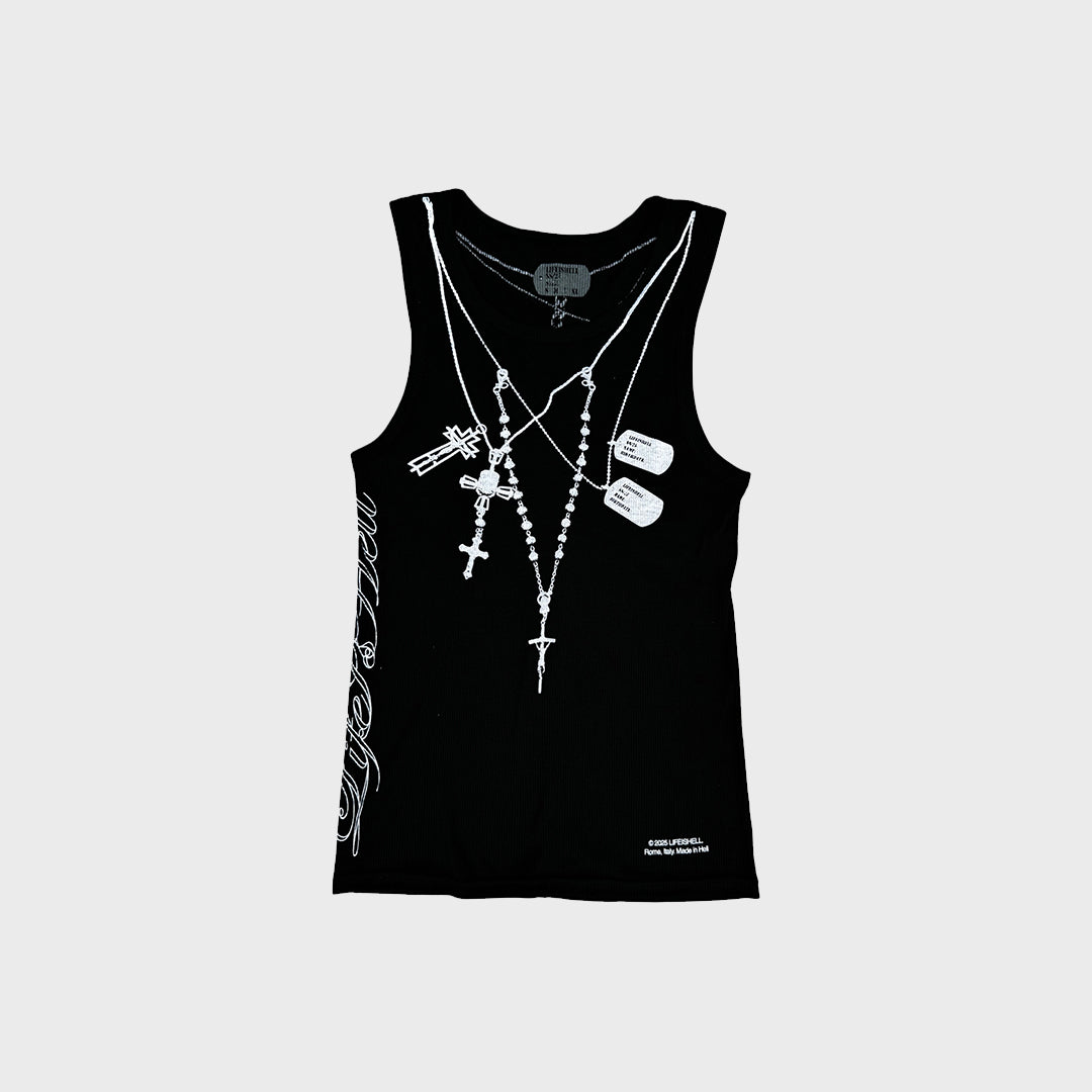 CHAIN TANK TOP BLACK/WHITE