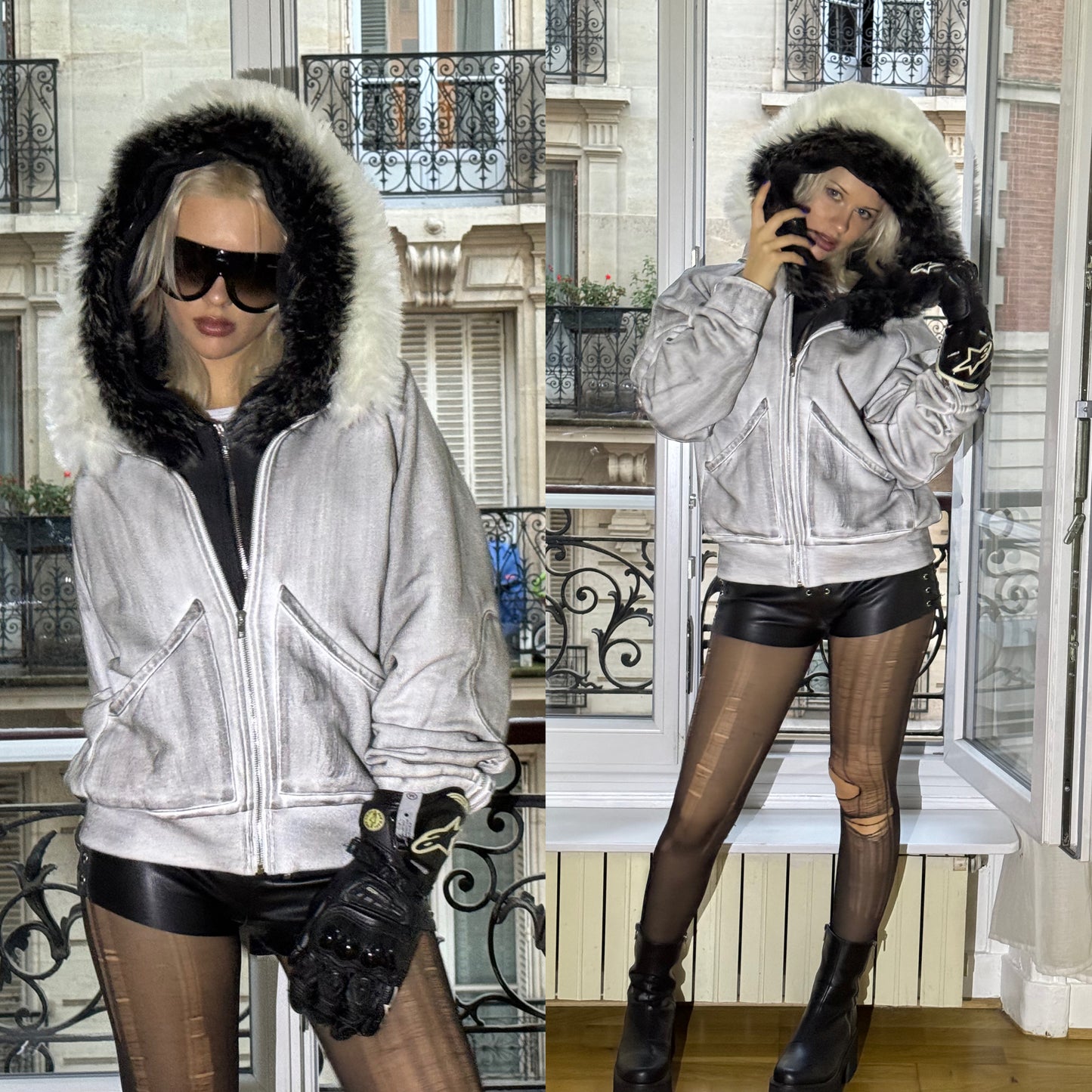 SIBERIA FUR ZIP HOODIE