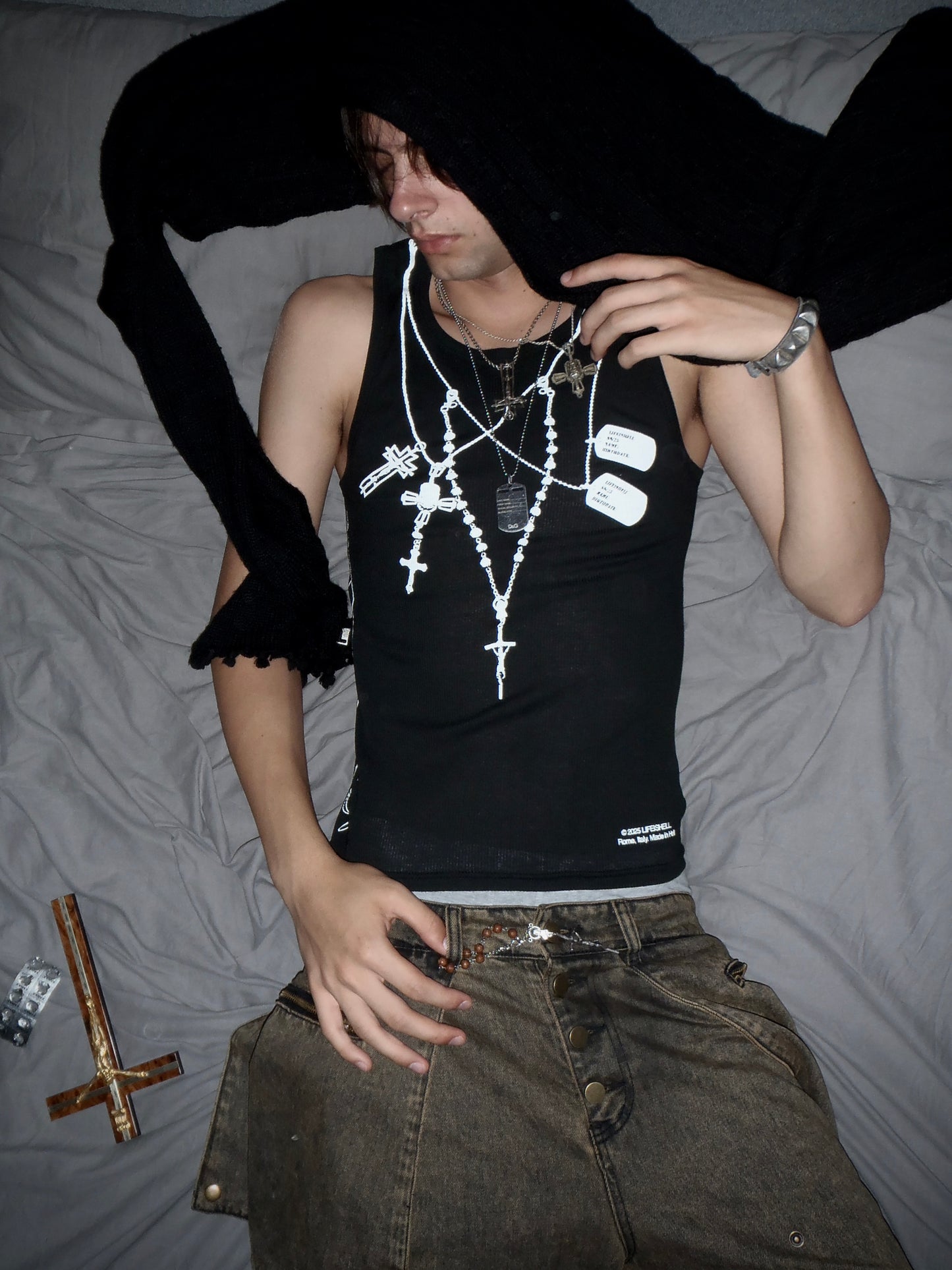 CHAIN TANK TOP BLACK/WHITE