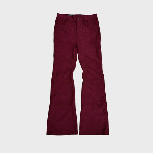 CORDUROY HAGI FANCY RED FLARED PANTS