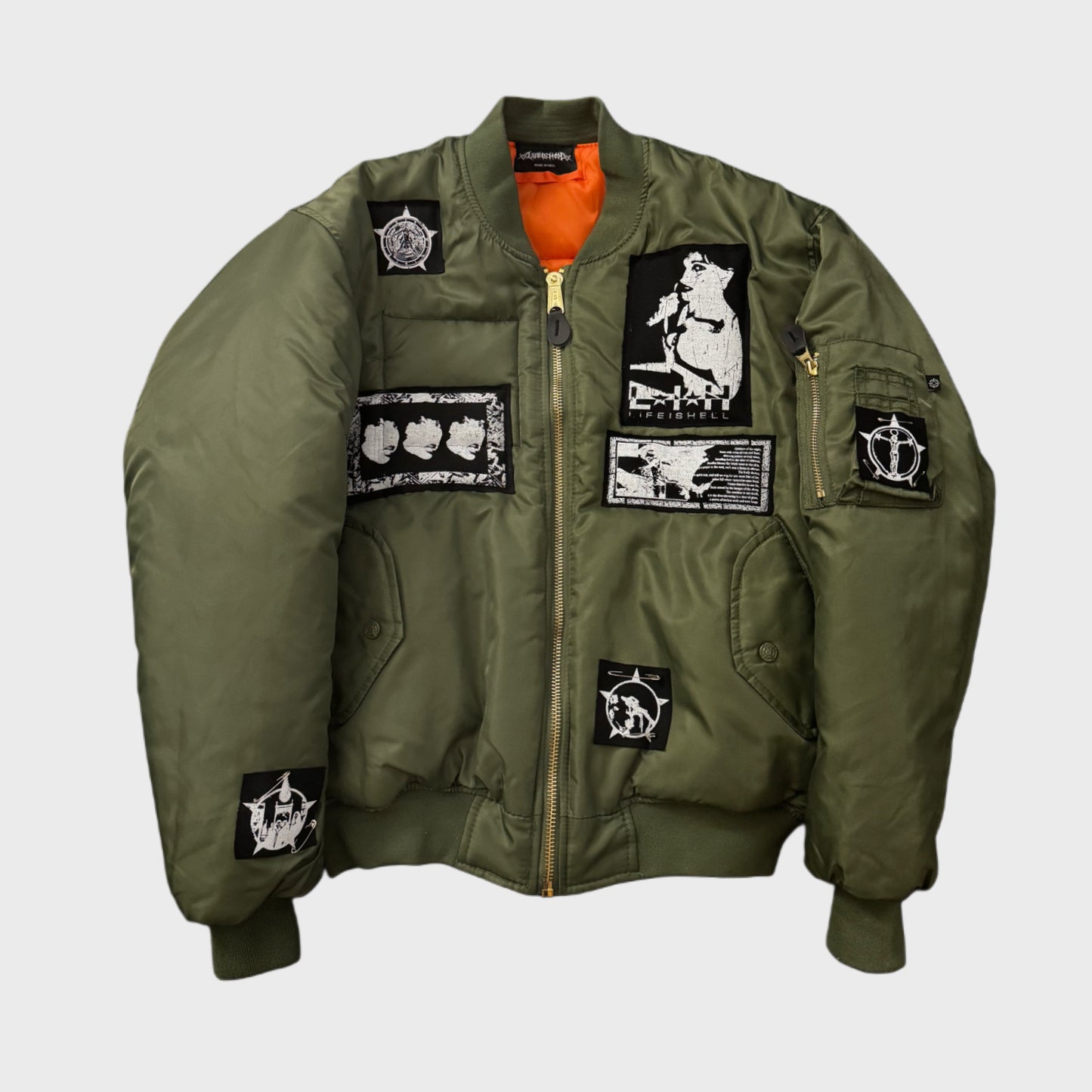 PATCHWORK MA-1 BOMBER JACKET GREEN