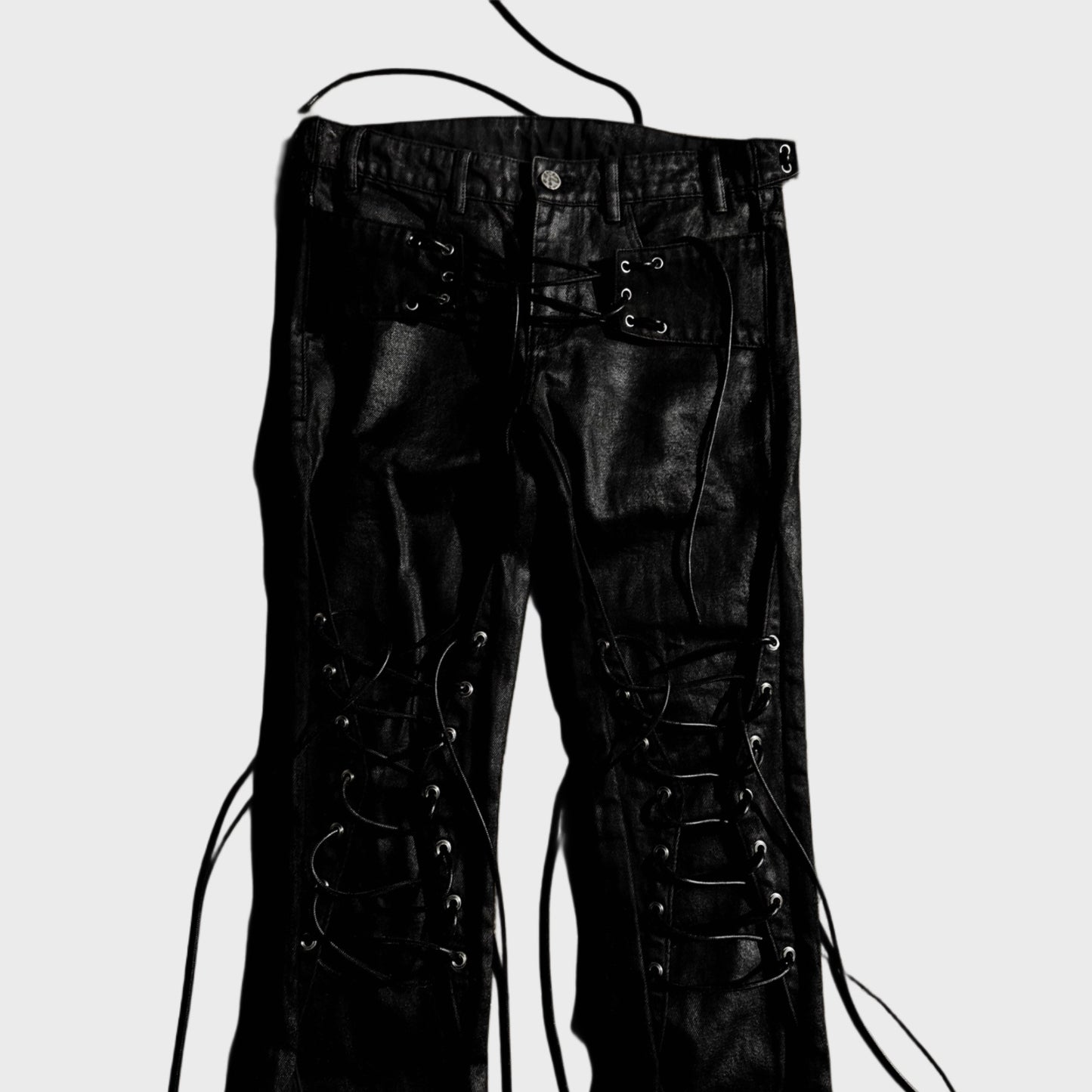 “RUNWAY” LACEUP WAX DENIM