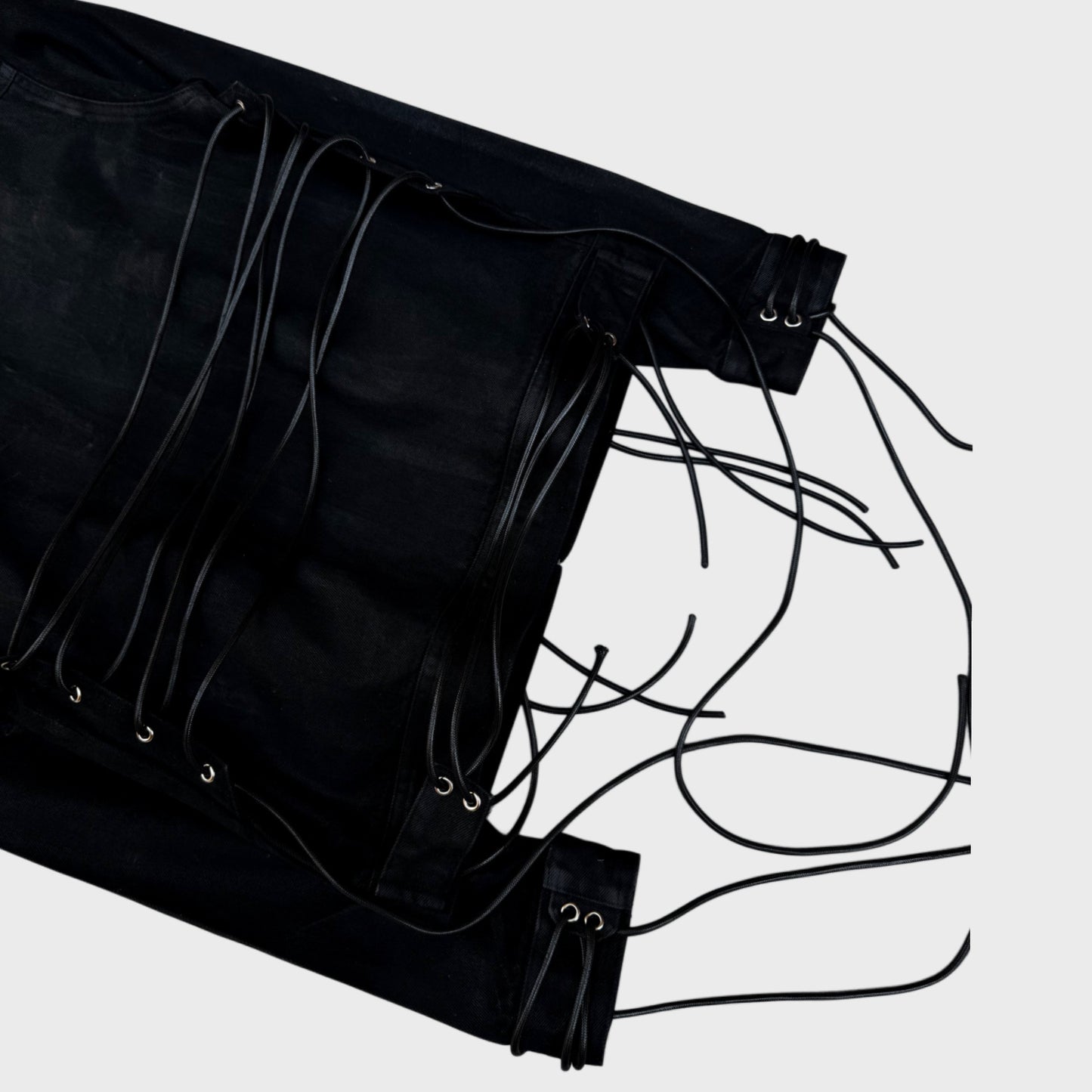 RUNWAY LACEUP WAX DENIM JACKET