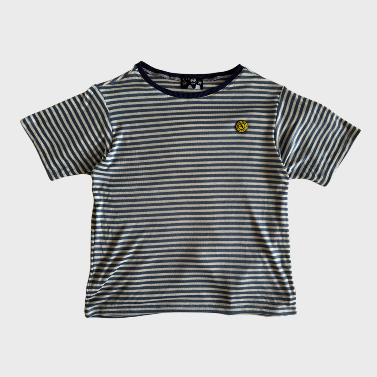 STRIPED THIN COTTON T-SHIRT BLUE