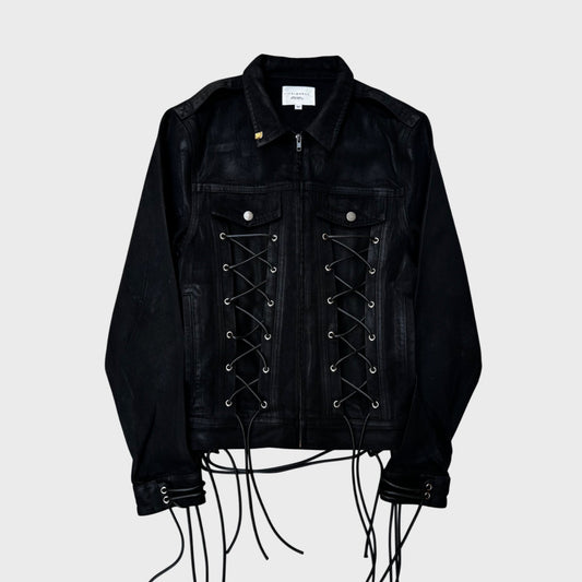 RUNWAY LACEUP WAX DENIM JACKET