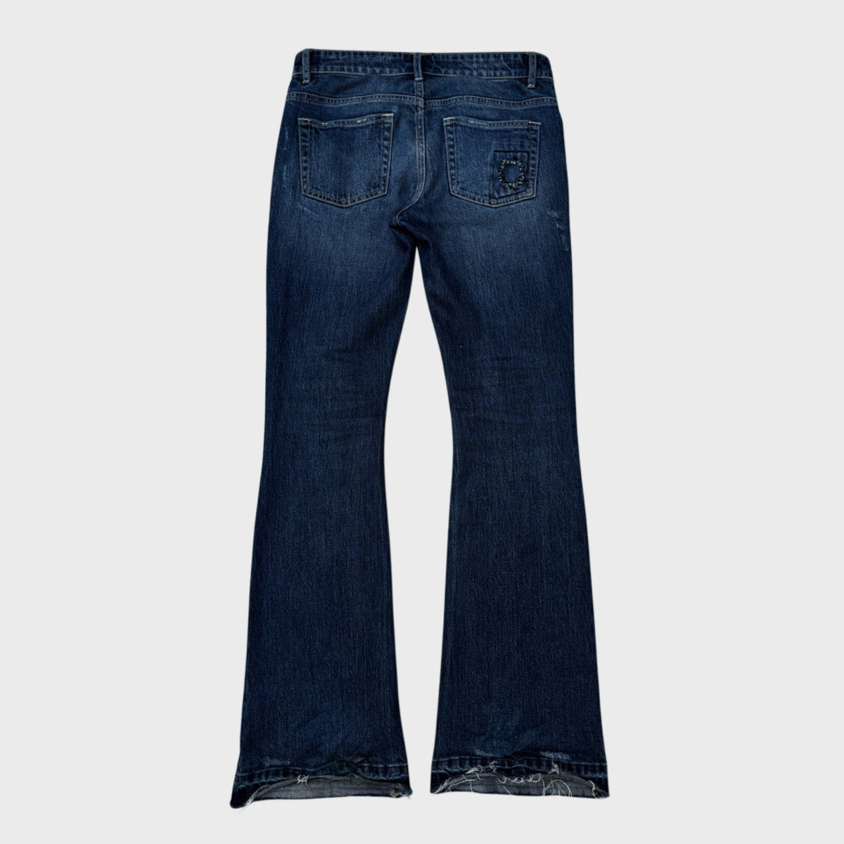 TEXAS DEEP BLUE REPAIRED BOOTCUT JEANS