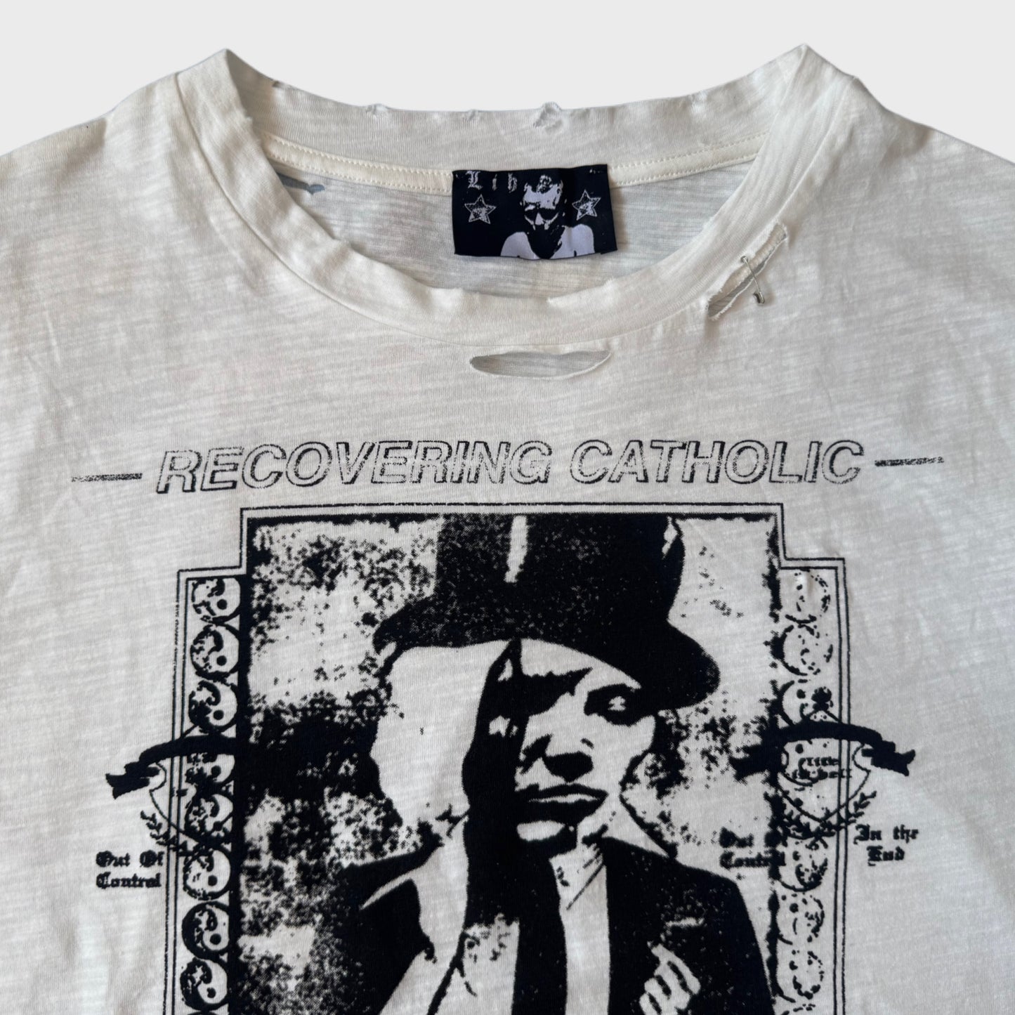 RECOVERING CATHOLIC SLUB COTTON T-SHIRT