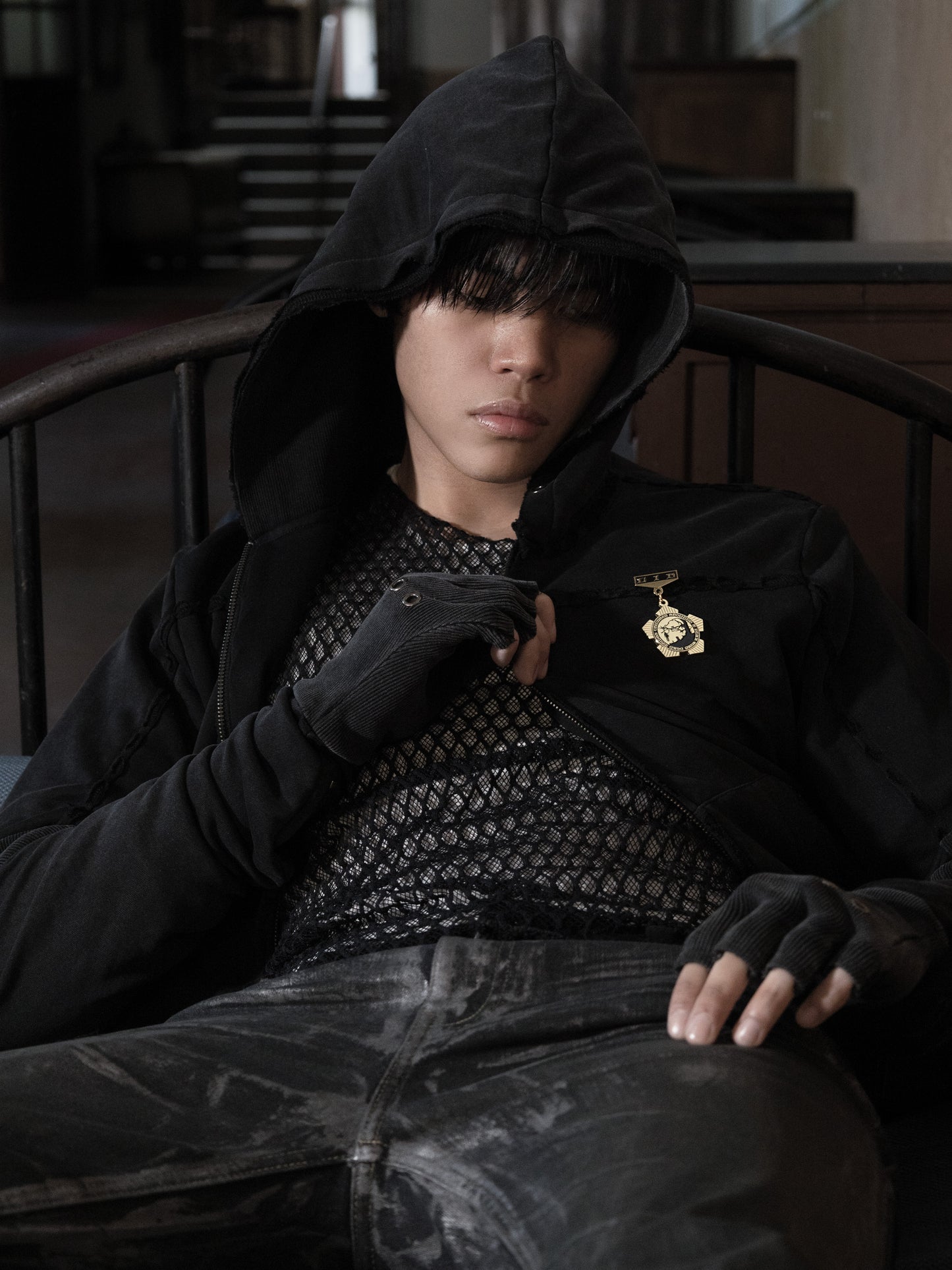 ARCH BOXER ZIP HOODIE AGED BLACK
