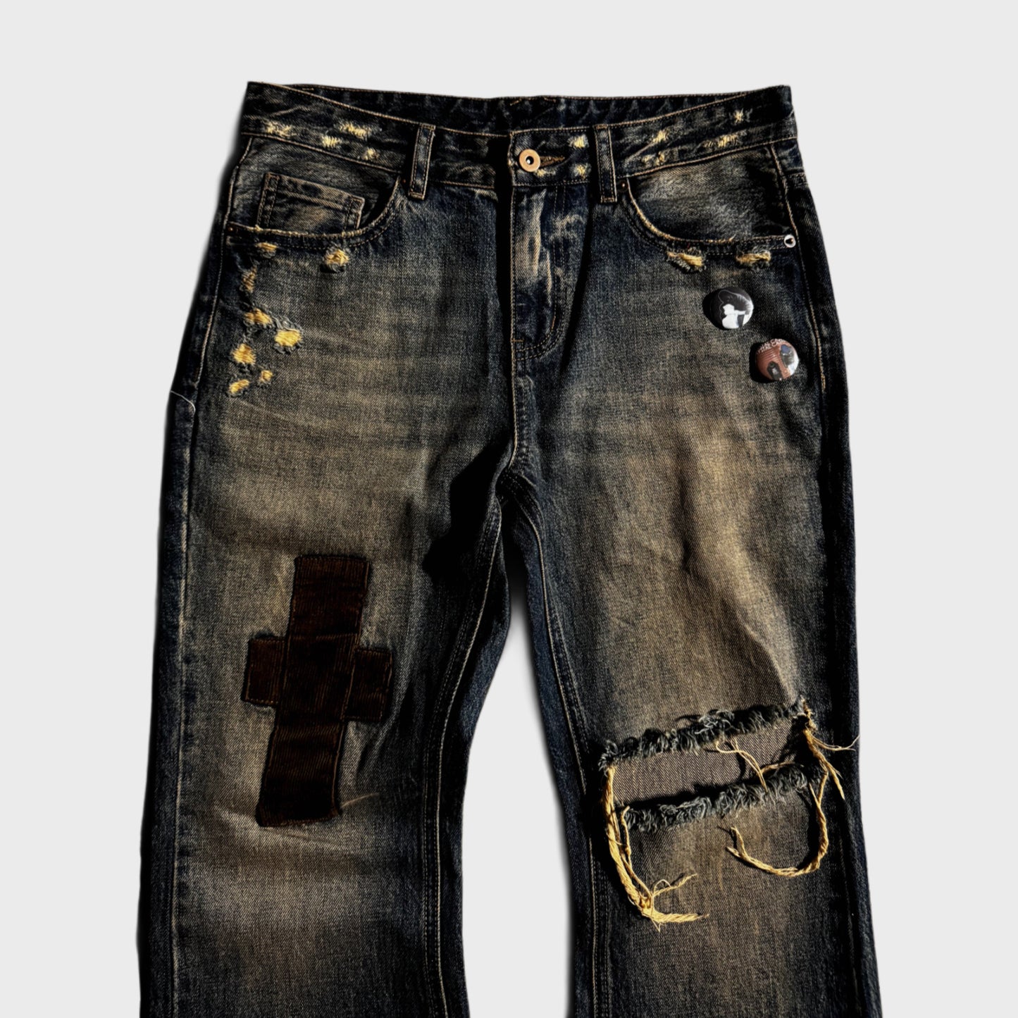 “1984” USED PATCHWORK RELAXED DENIM