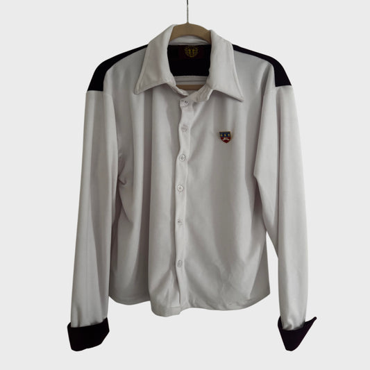 VELVET WHITE BUTTONS SHIRT