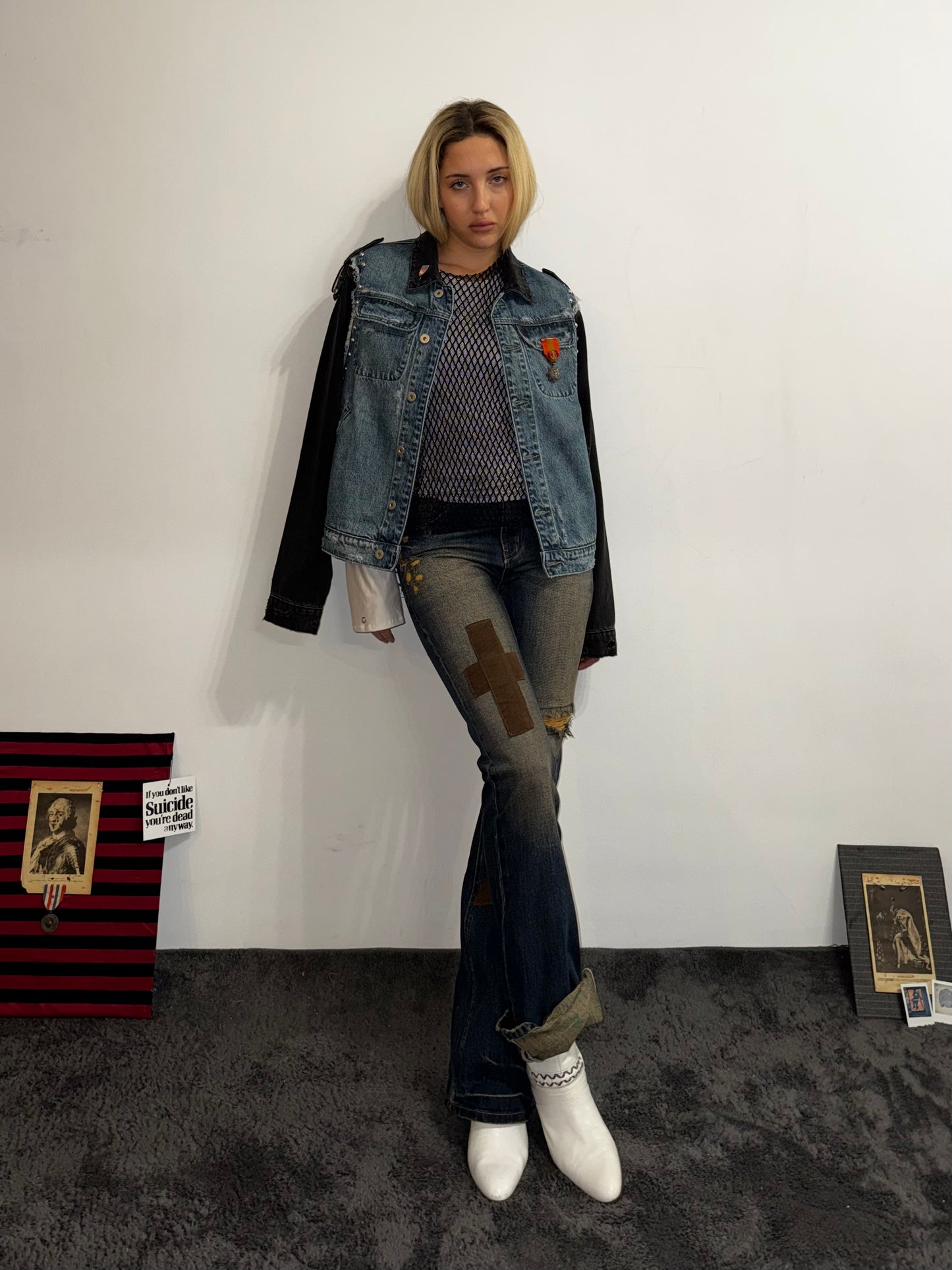 “1984” USED PATCHWORK RELAXED DENIM