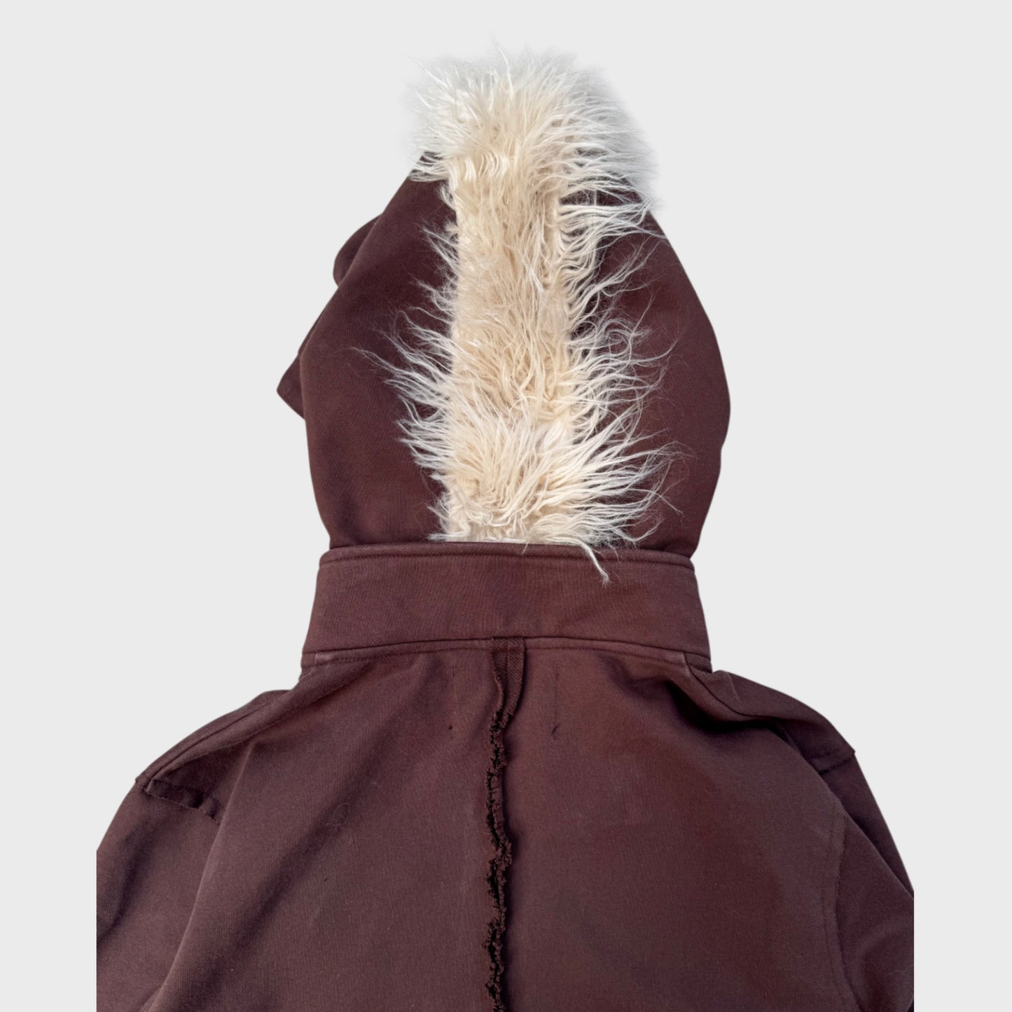 CRUST MOHAWK FUR ZIP HOODIE BROWN