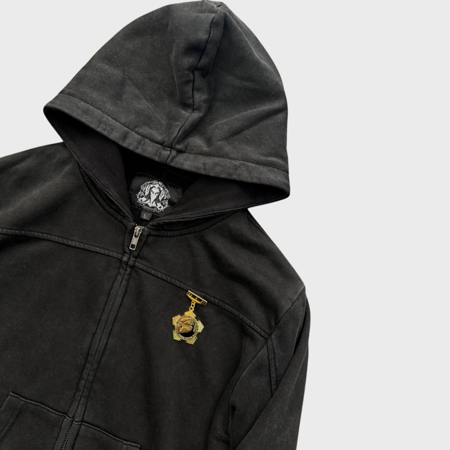 ARCH BOXER ZIP HOODIE AGED BLACK