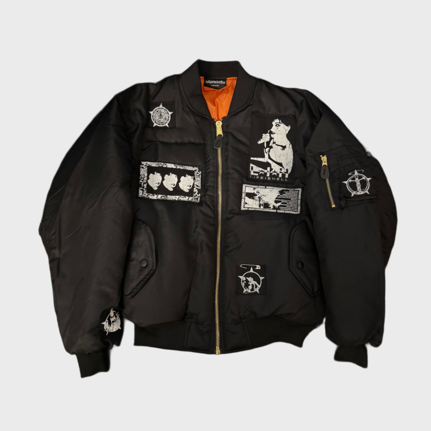 PATCHWORK MA-1 BOMBER JACKET BLACK