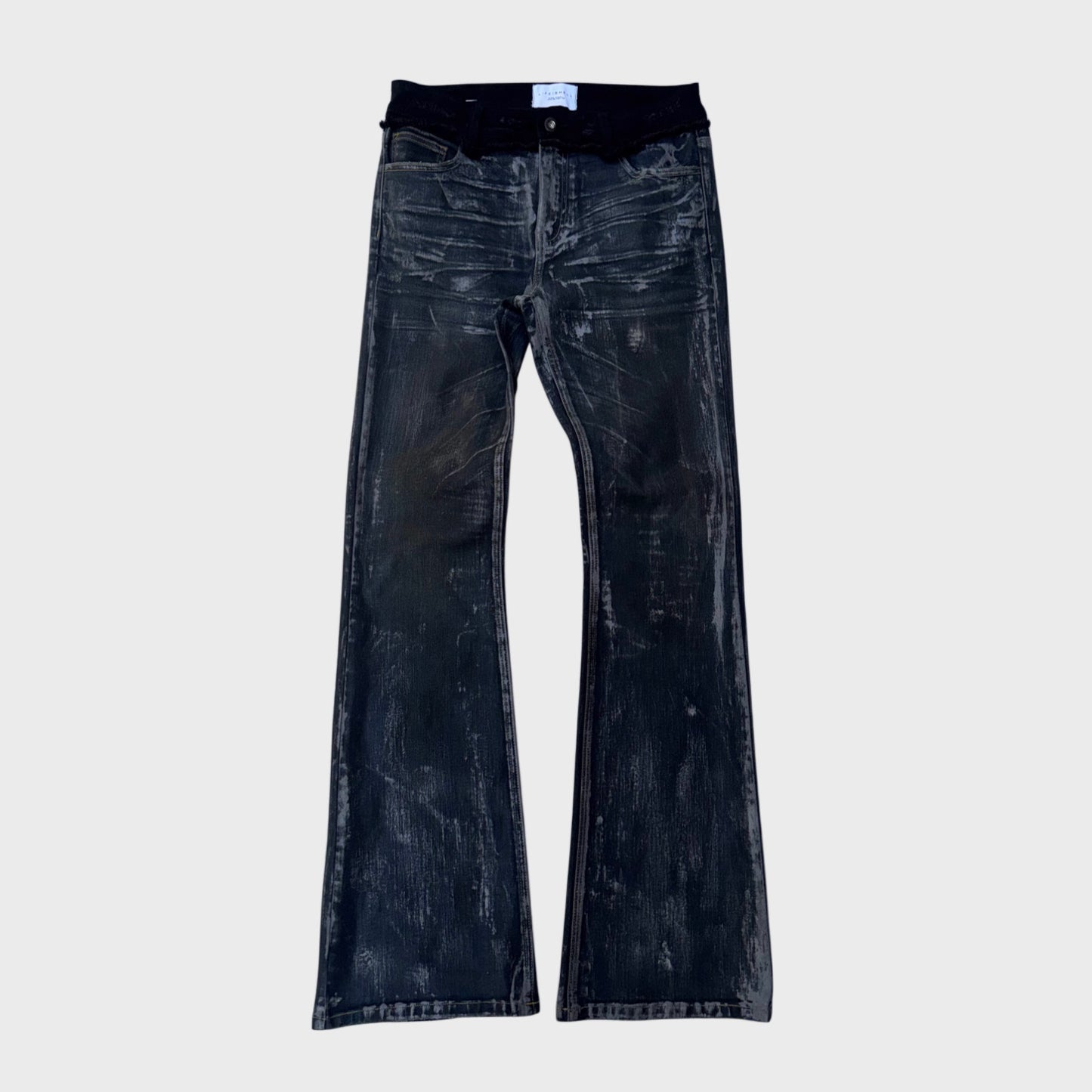 REVIVAL WAX COATED NOIR BOOTCUT DENIM