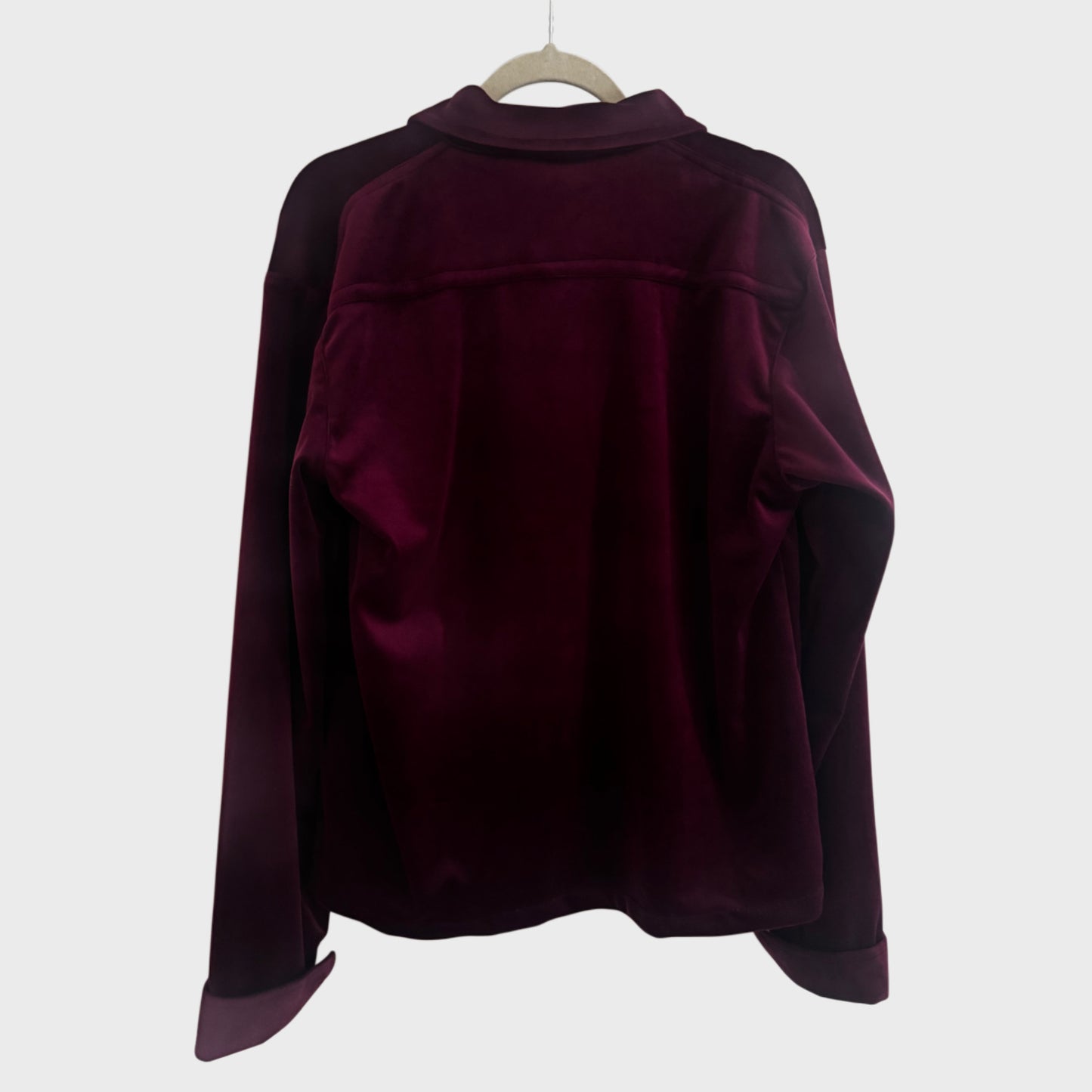 VELVET BORDEAUX RED BUTTONS SHIRT