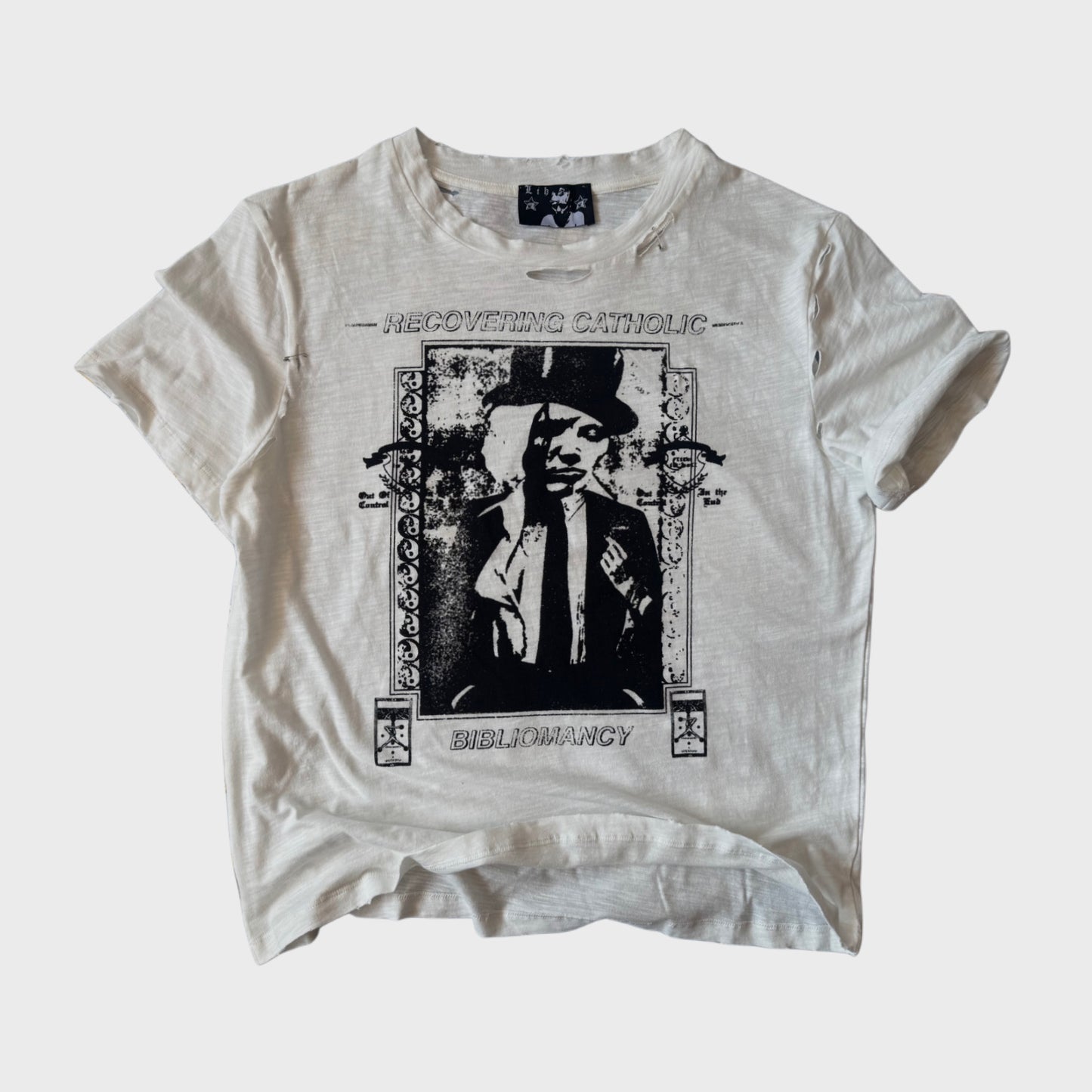 RECOVERING CATHOLIC SLUB COTTON T-SHIRT