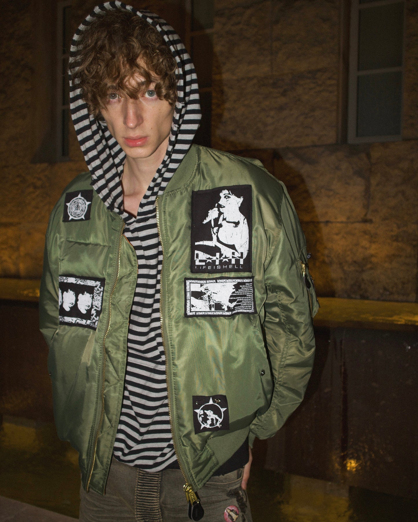 PATCHWORK MA-1 BOMBER JACKET GREEN