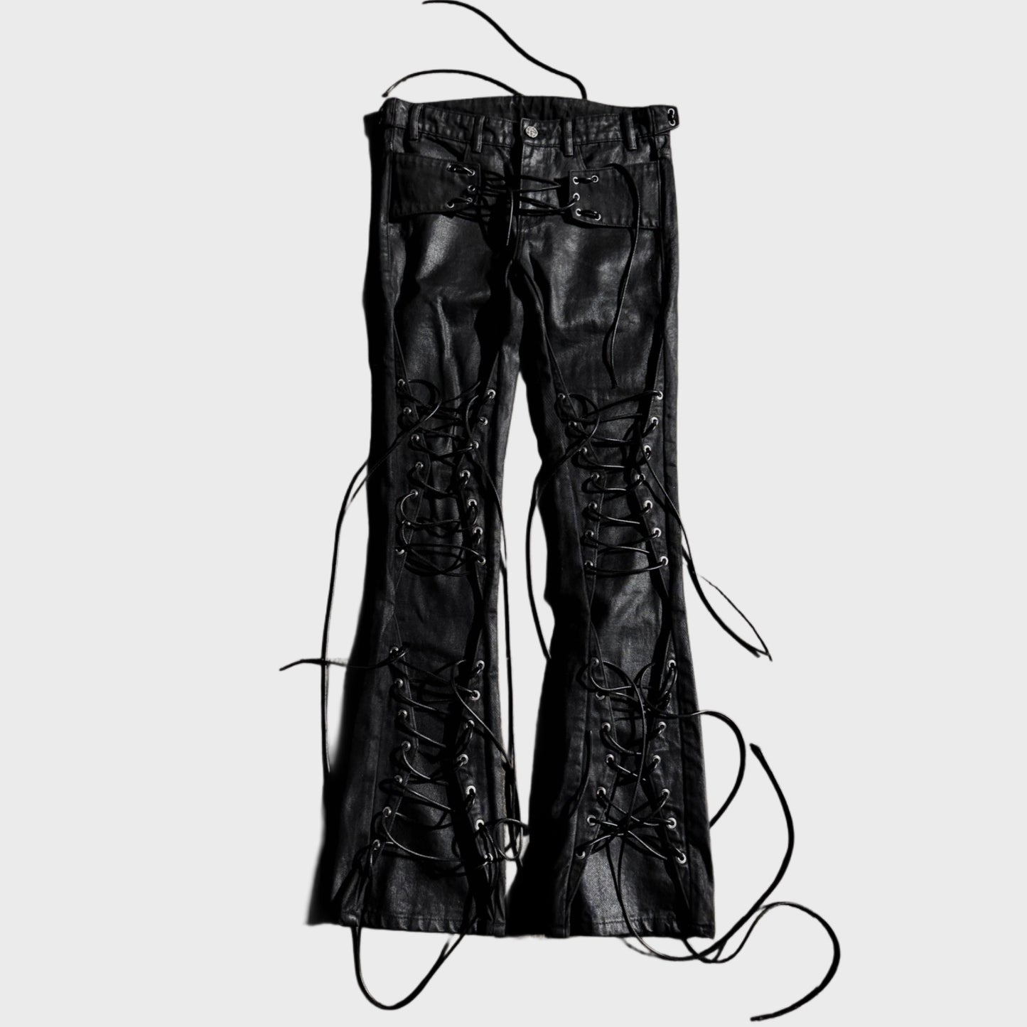 “RUNWAY” LACEUP WAX DENIM
