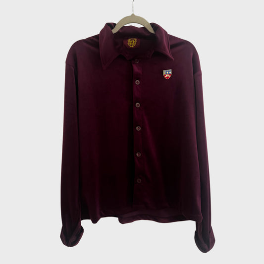 VELVET BORDEAUX RED BUTTONS SHIRT