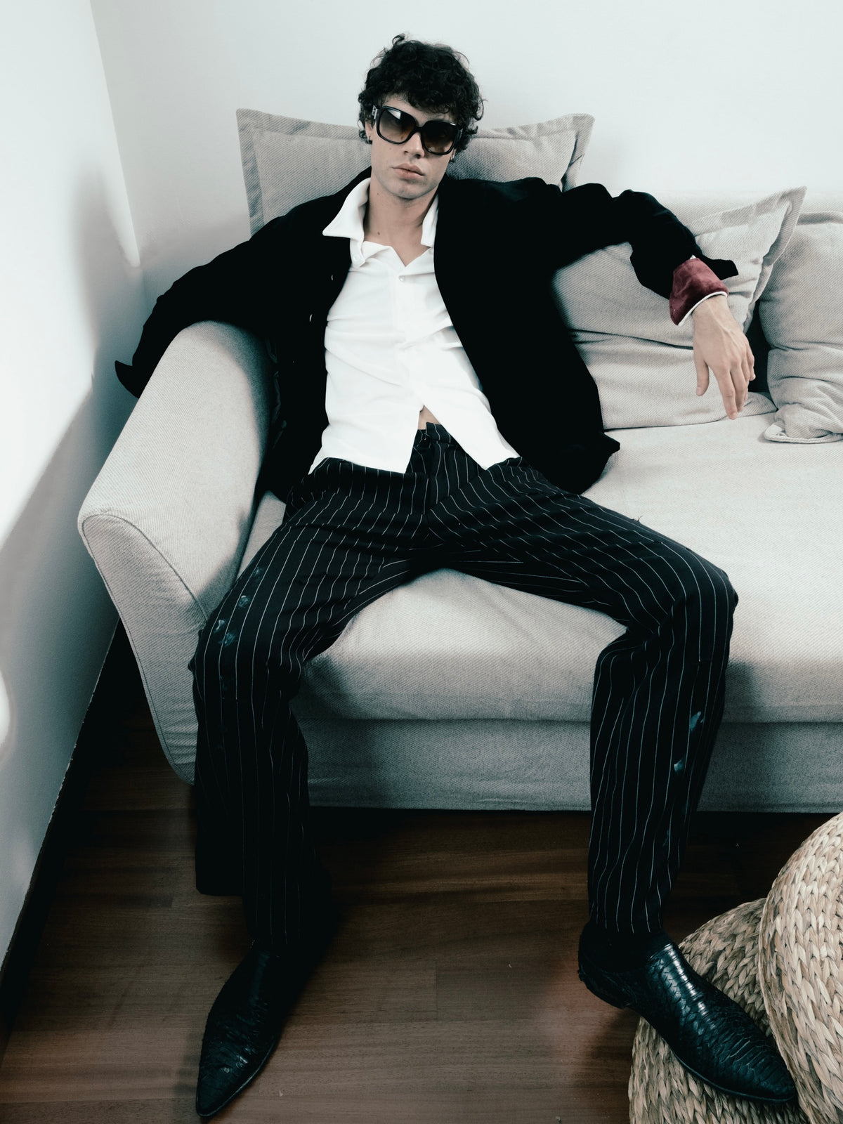 THE DAPPER DON PINSTRIPE RELAXED TROUSERS
