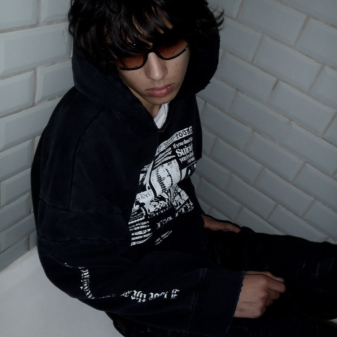 VOID HEAVY HOODIE AGED BLACK
