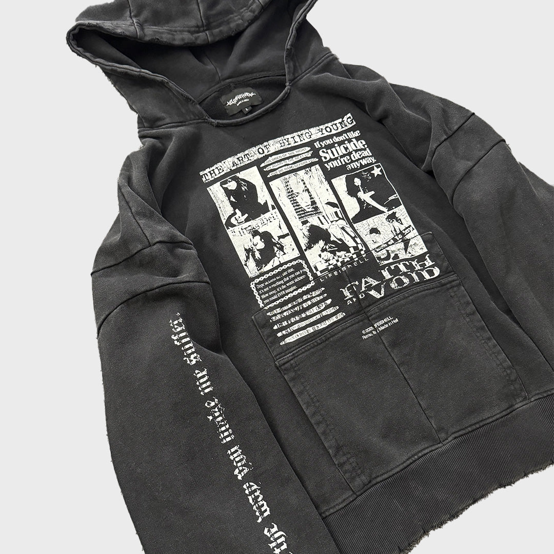VOID HEAVY HOODIE AGED BLACK